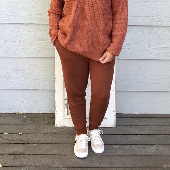 New! Comfy Copper Brown Lounge Wear Sweat Pant - Picture 5 of 13